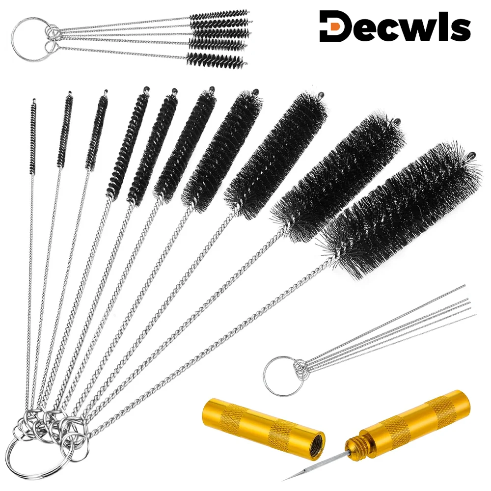 21-piece Black Nylon Cleaning Brush Set,Cleaning Brush/cleaning Needle,Suitable For Cleaning Bottles, Spray Guns And Other Tools