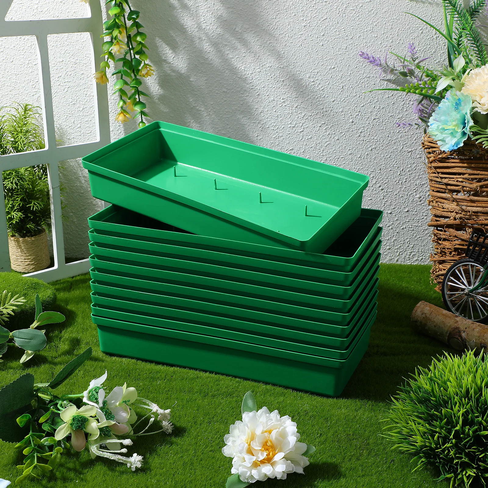 

10pcs Flower Arrangement Tray Plastic Foam Tray For Floral Supplies Fixing Base Mud Holder Landscape Design Wedding Party Decor