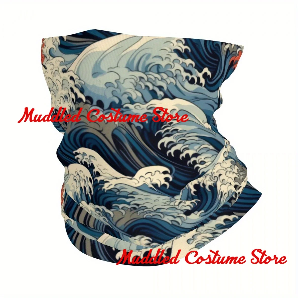 

Sea Wave Print Bandana Neck Cover Printed Mask Scarf Multifunction Headband Cycling for Men Women Adult All Season