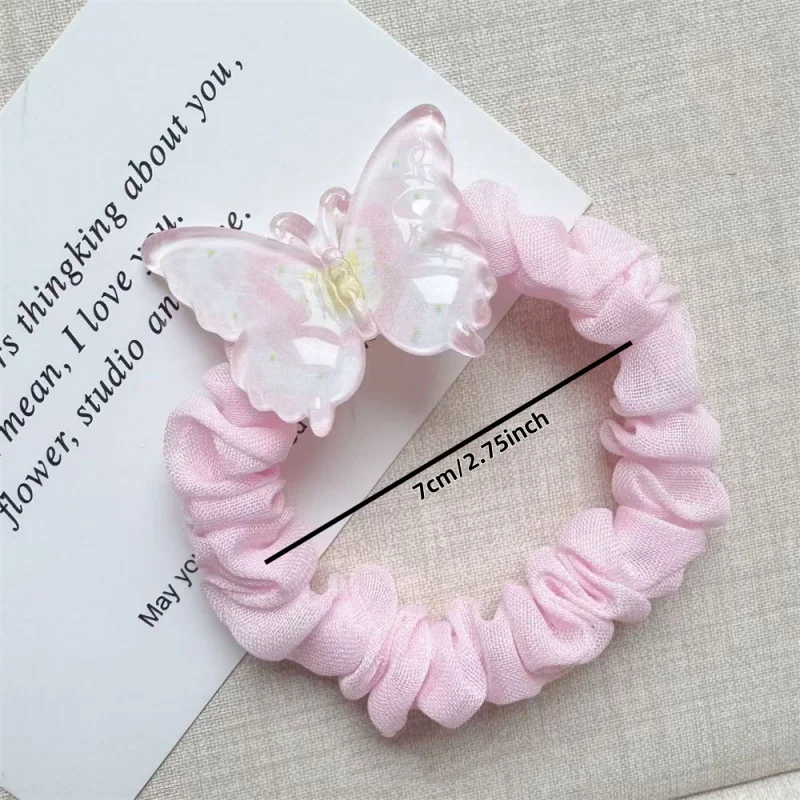 Transparent Colorful Small Intestine Loop Fairy Double Ponytail High Elasticity Hair scrunchies
