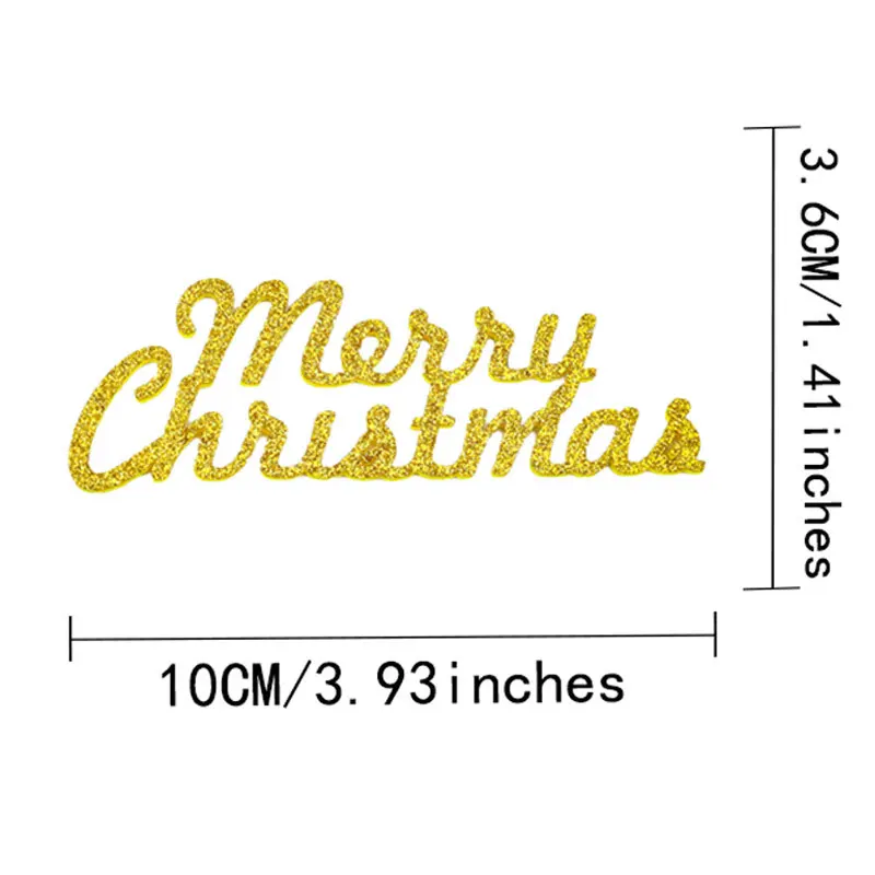 100 Stück Frohe Weihnachten Buchstaben Dekorative Kuchendekoration Festliche Baum-Backzubehörteile – Detail 2