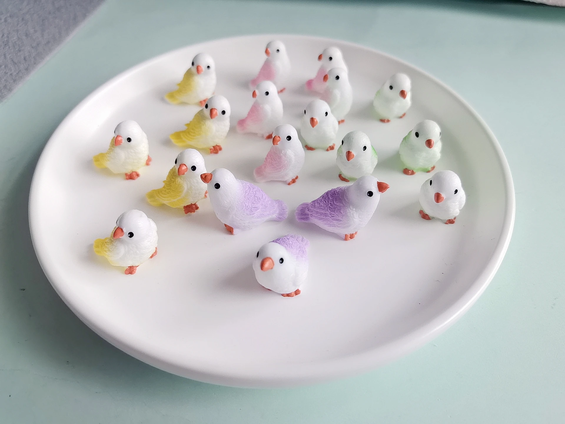 Resin Miniature Birds Animal Simulation Feather Birds Models DIY Wedding Home Garden Decoration Supplies Random Colo