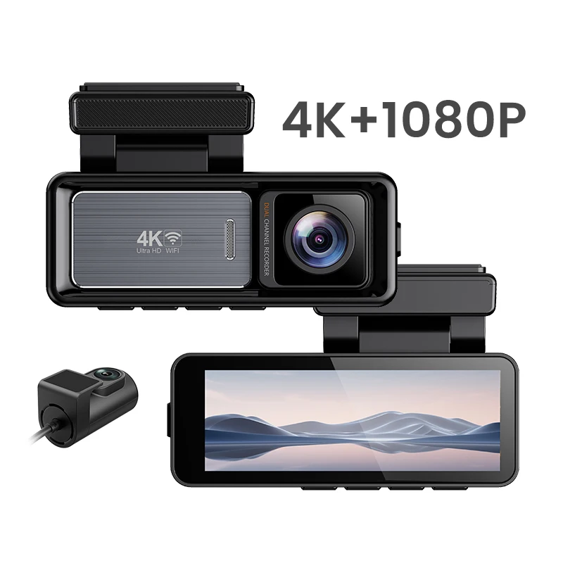 Ultra Clear 4K Starlight Night Vision Dual Lens Car DVR Driving Recorder Front And Rear Dual Recording WiFi Mobile Interconnect