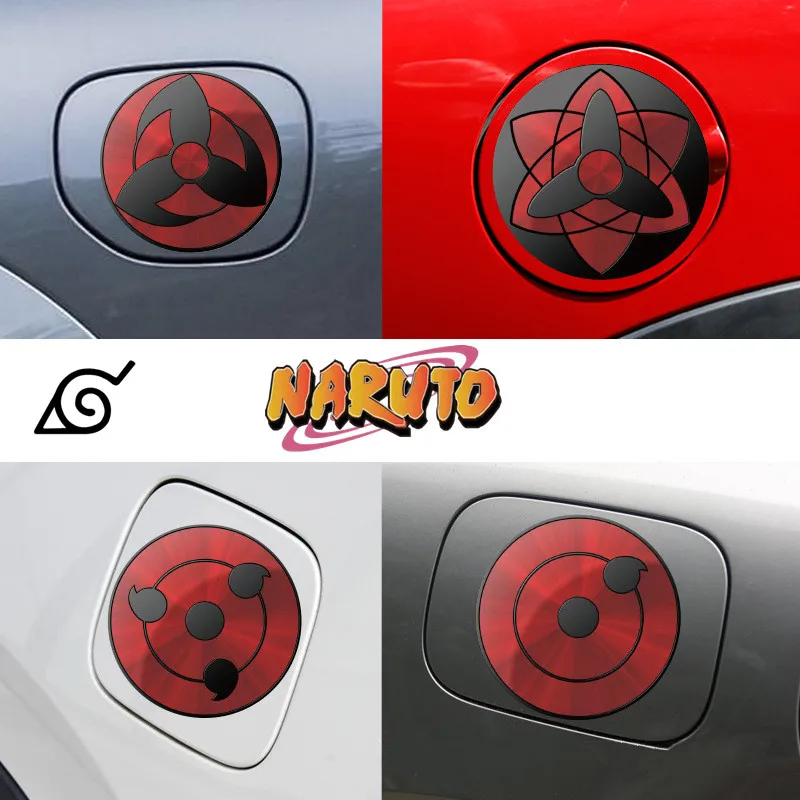 1Pcs Naruto Schreiben Rad Auge Auto Aufkleber Gas Tank Abdeckung Dekoration Wasserdicht Aufkleber Körper Kratzer Abdeckung Auto Aufkleber