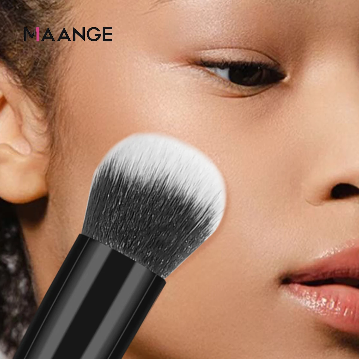 MAANGE 3PCS Makeup Brush Set Foundation Powder Blush Blending for Liquid Cream Blending Soft Bristle Cosmetic Beauty Tools