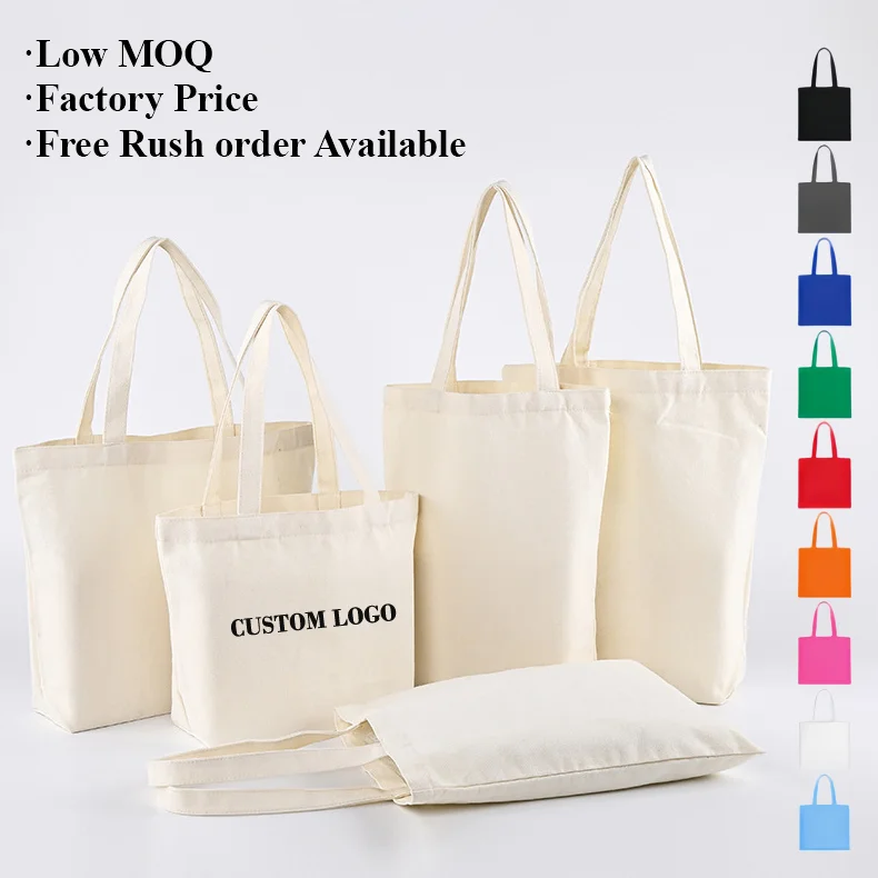 100Pcs/lot Wholesale Large Capacity Custom Logo Canvas Tote Bags ...