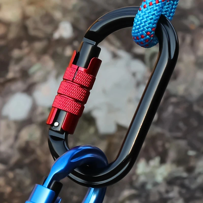 Locking Carabiner, Heavy Duty Screw Gate Aluminum Clip for Rock Climbing, Rappelling, Hammocks, Camping & Outdoor Safety Gear