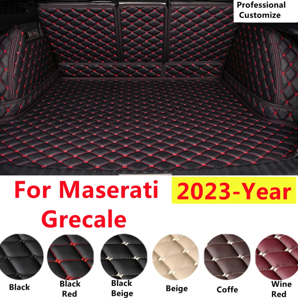 

SJ Full Set Custom Fit For Maserati Grecale 2023 YEAR Auto Fittings Car Trunk Mat Tail Boot Tray Rear Cargo Liner XPE Leather