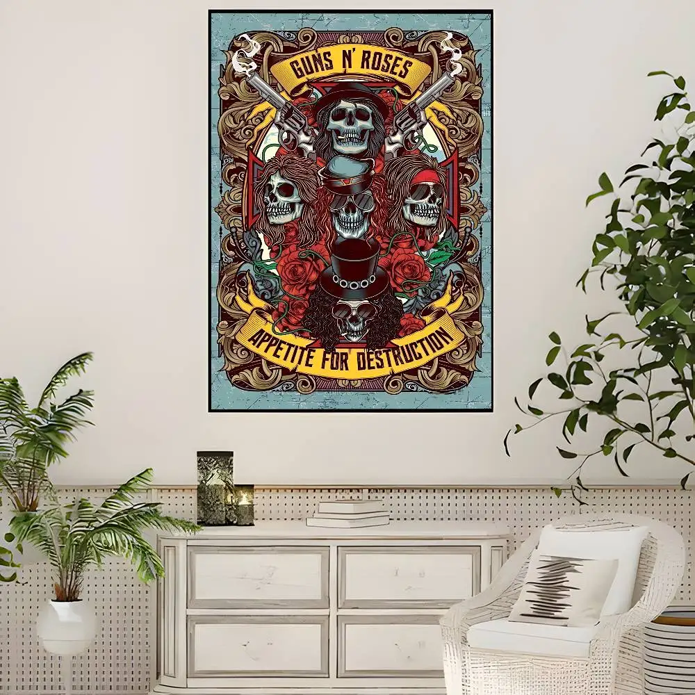 Rock Music Band G-Guns N Roses Anime Posters Sticky Whitepaper Sticker DIY Room Bar Cafe Kawaii Room Decor view 5