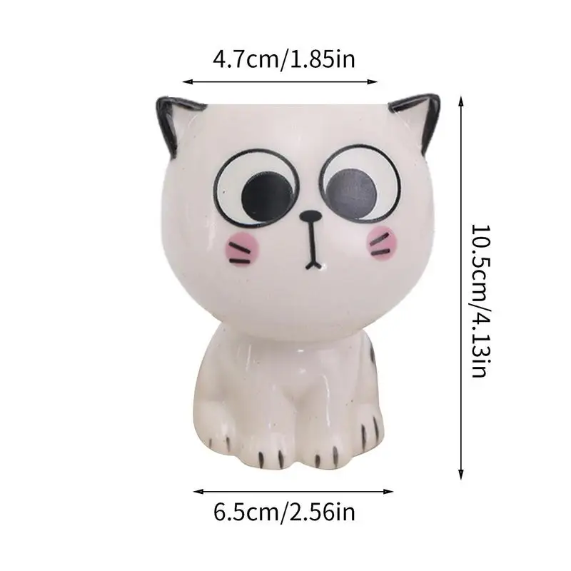 Ceramic Flower Pot Cute Cat Succulent Plant Decorative Porcelain Animal Cat Flower Pots Home Garden Decor Base Tray For Desktop