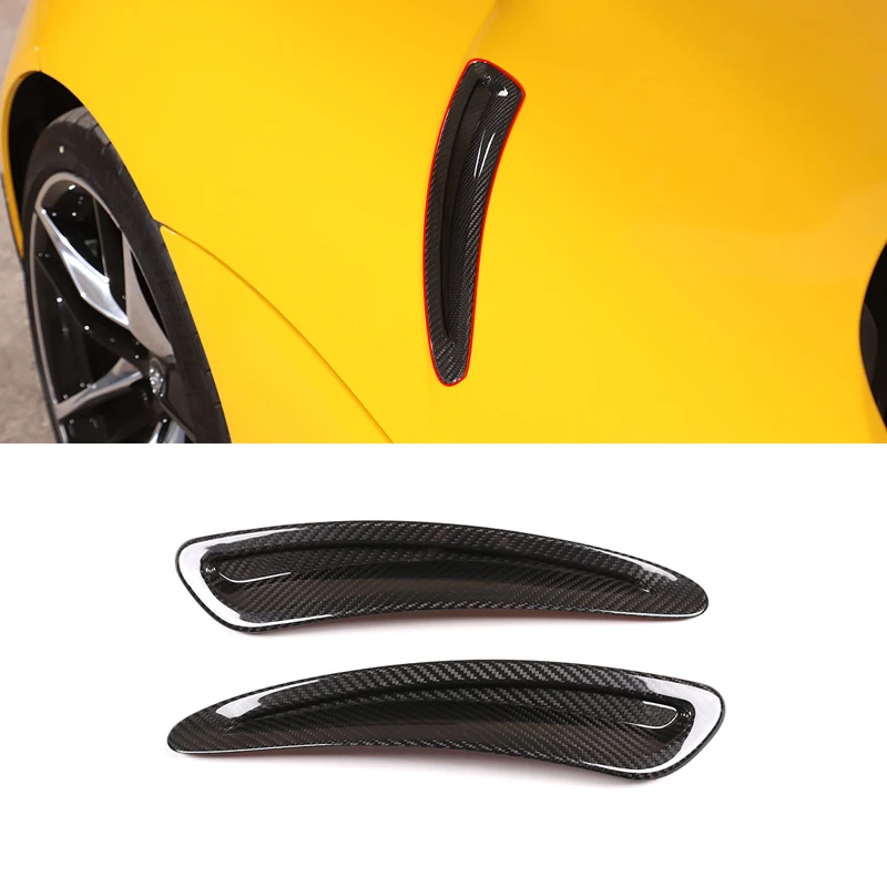 

For Toyota GR Supra A90 2019+ real carbon fiber car hood air outlet decorative cover spoiler decorative panel auto accessories