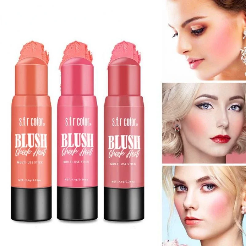 4 Kleuren Blush Stick Matte Face Blusher Lichtgewicht Langdurige Natuurlijke Rouge Contour Crème Blusher Cosmetica Face Make-Up