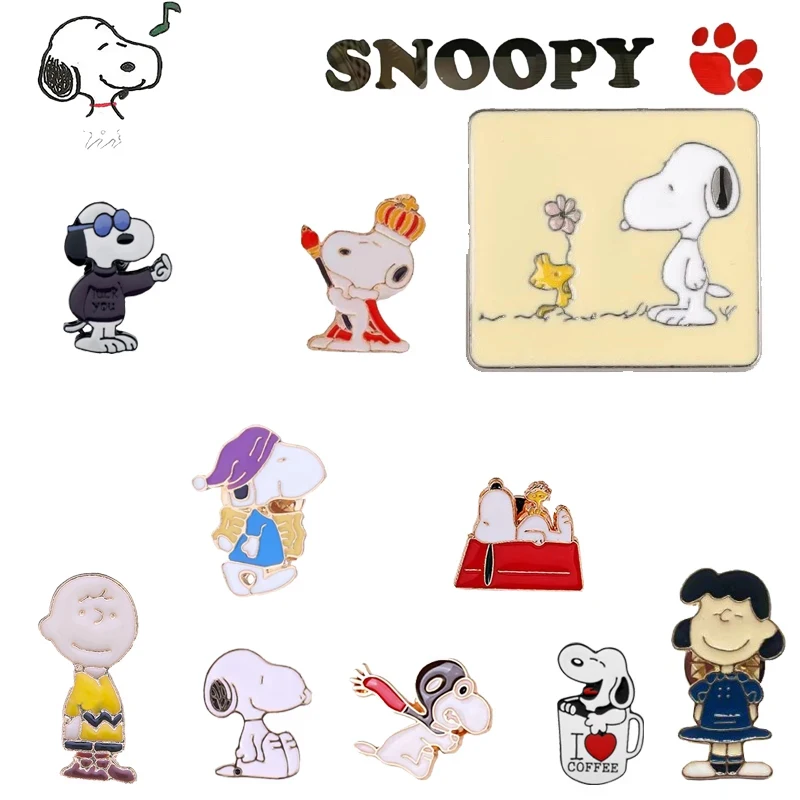 Anime role Snoopie Dog Delicate Enamel Pin Badges for Student Backpacks Decorated Creative Birthday Gift for Friend