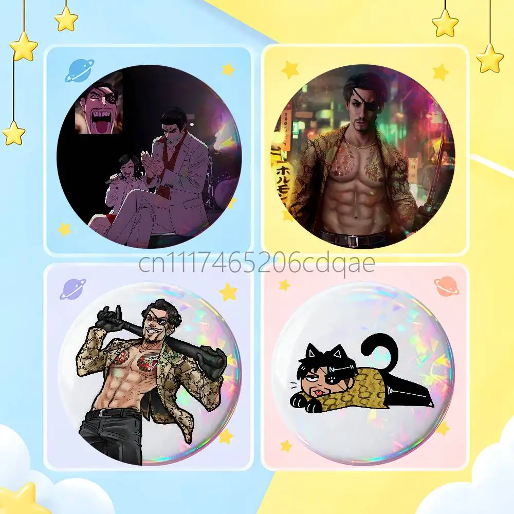 FOR Yakuza Majima Goro Badges Button Round Creative Pin Brooch Badge Bag Decor Accessories Fans Collect Friends Gifts