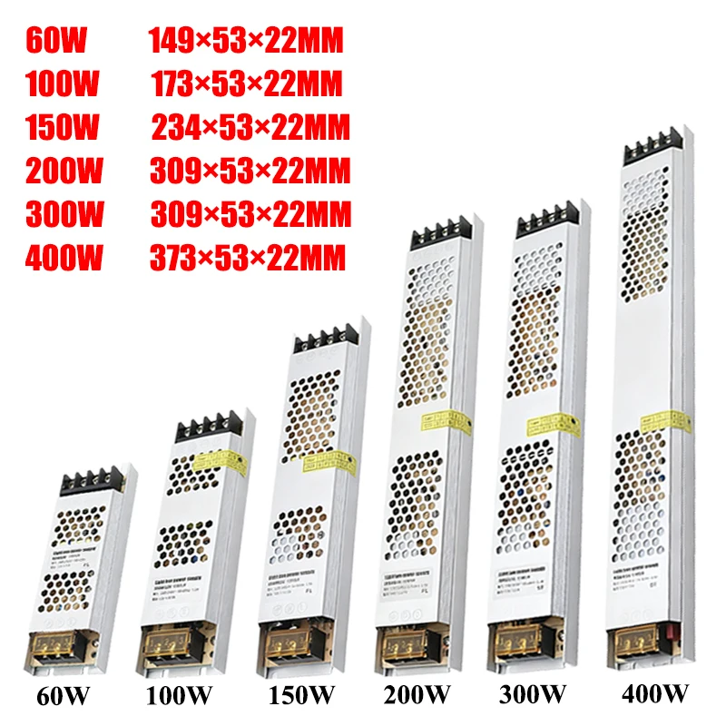 LED Power Supply DC 12V 24V Transformer AC 220V TO DC 12V 24V Power Supply 60W 100W 150W 200W 300W 400W For LED Strip Lamp Bar