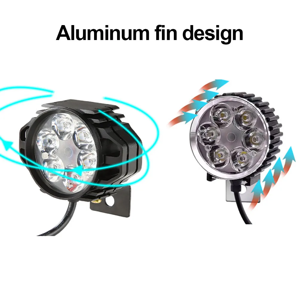 1pc Ebike Front Lights 4pin 3pin Waterproof Connector LED Light For Bike 36V 48V Battery Horn Headlight Functional Front Light