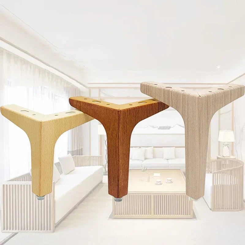 4-個-13-15-センチメートル無垢材ソファ足木目調家具足コーヒーテーブル足木製足テレビキャビネットサポート足キャビネット足