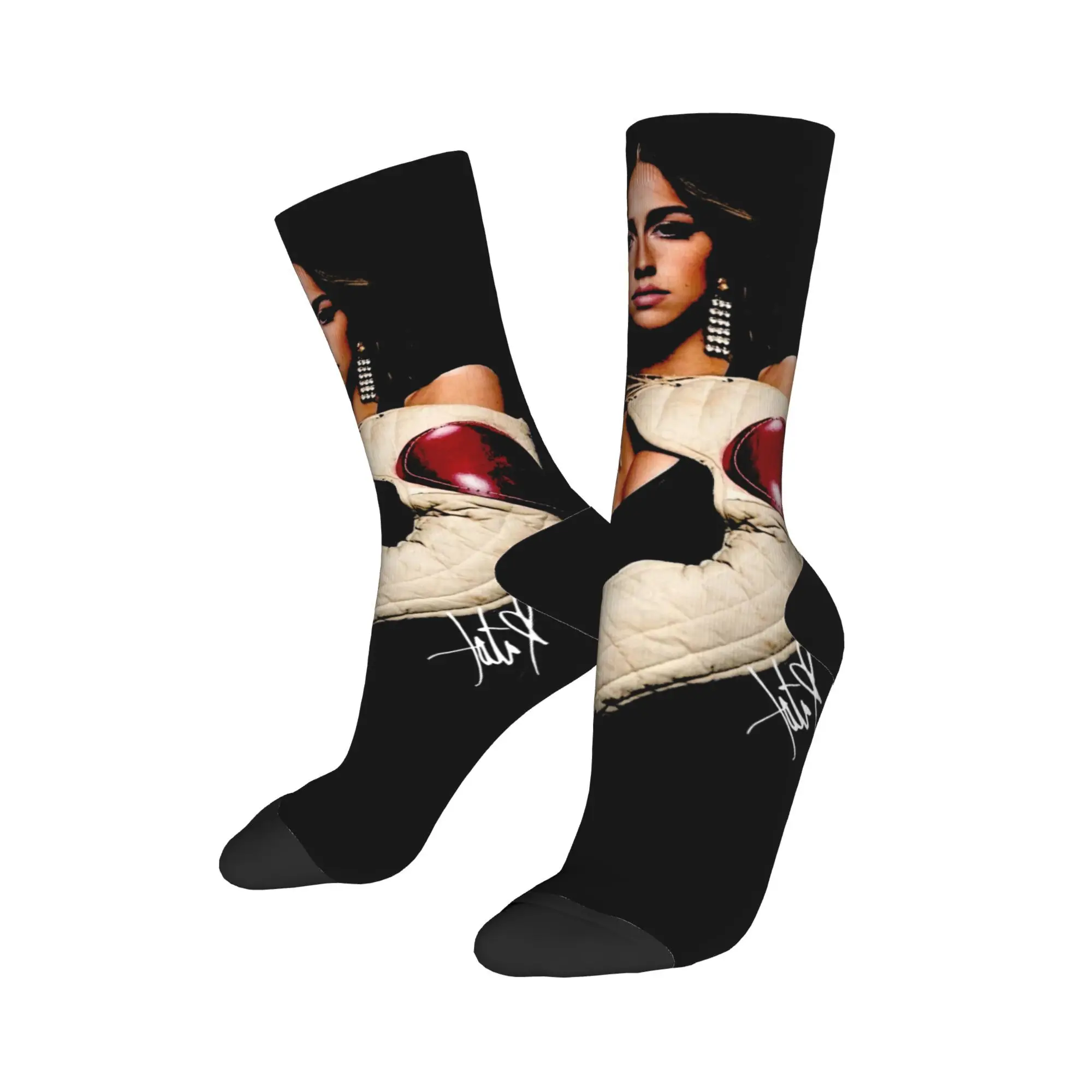 

Retro Tate McRae Basketball Socks Polyester Middle Tube Socks for Unisex Sweat Absorbing