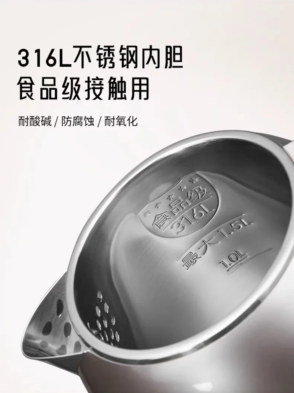 220V Joyoung K15FD-W950 กาต้มน้ําไฟฟ้า,สแตนเลส 316,หม้อต้มน้ําสองชั้นสําหรับบ้านพร้อมระบบปิดอัตโนมัติ