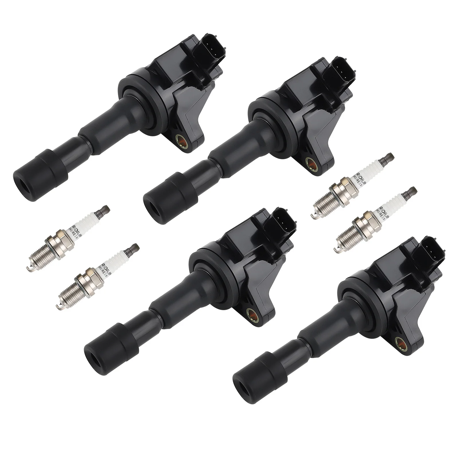 

Pack of 4 Ignition Coil + Spark Plug For Honda CR-Z L4 1.5L Electric / Gas 11-16