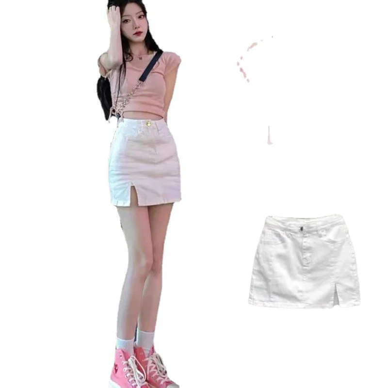 

Summer's New Cool Salt Girl Wears A Small Net Red Fried Street Hong Kong Style Retro Chic Two-piece Skirt