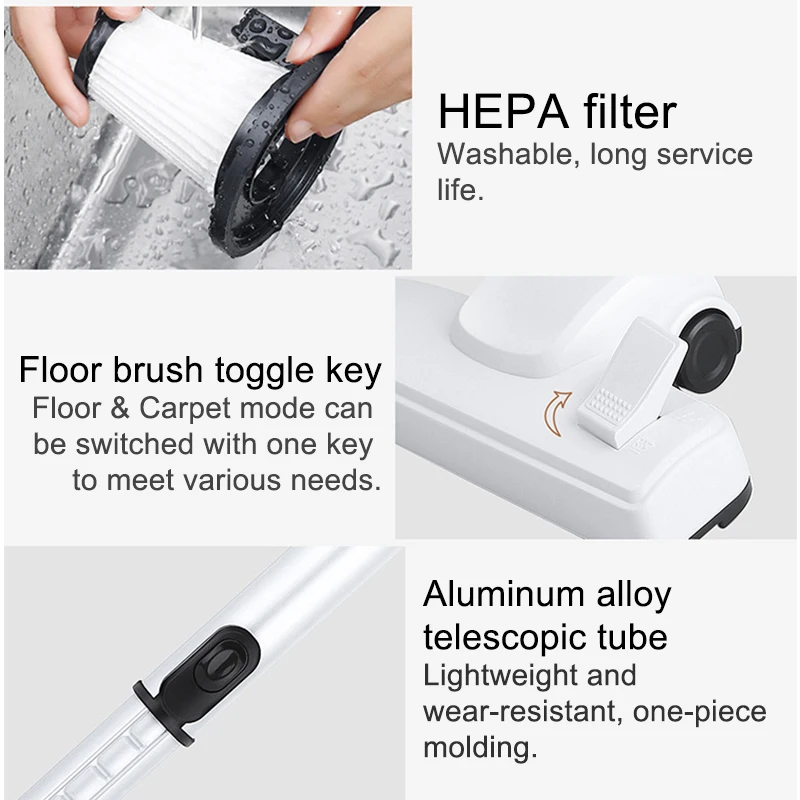 2024 New Wireless/Wired Handheld Vacuum Cleaner Household Small Vacuum Cleaner Wiping Two-in-One Floor Brush