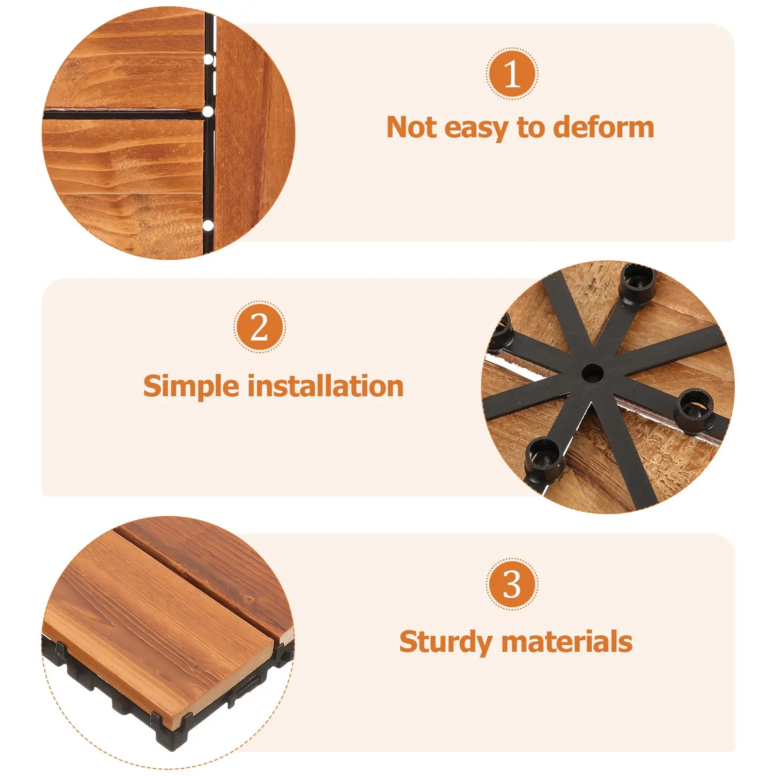 Anti-corrosion Patio Floor Covering Balcony Tiles Deck Interlocking Outdoor for Grass Wood Flooring Brick