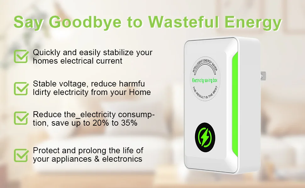 Eayburst StopWatt Stromsparbox Energy Saver Plug Saving Device für Zuhause 90V-250V US/EU Steckeradapter Energiespargerät – Detail 4