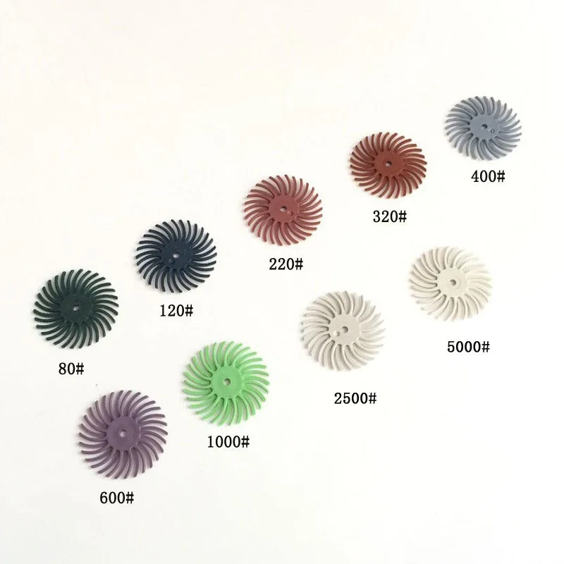 

jewelry tool different Color Grit 80 to 5000 # 1" Jewelry Bristle Brushes Radial Polishing Discs 300pcs/bag grinding