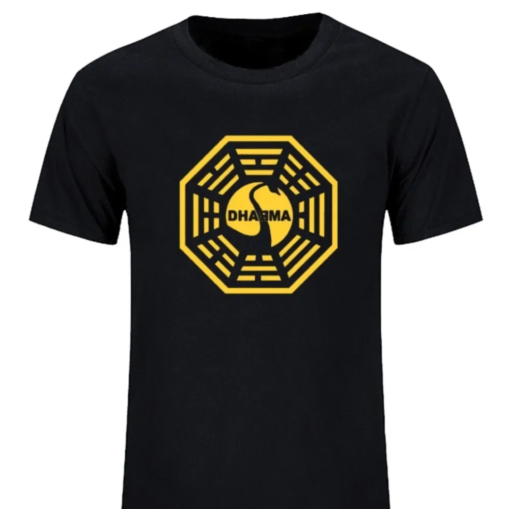 VERLOREN Dharma Initiative Heren Uitgebreide T-shirt Oversized Fashion Casual Korte Mouwen Gedrukt T-shirt voor Mannen Custom