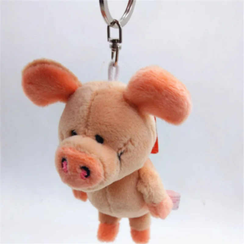 10 cm adorabile divertente animale portachiavi simpatico maiale peluche bambola giocattolo ciondolo portachiavi auto amore signora zaino borsa decorazione accessori regalo