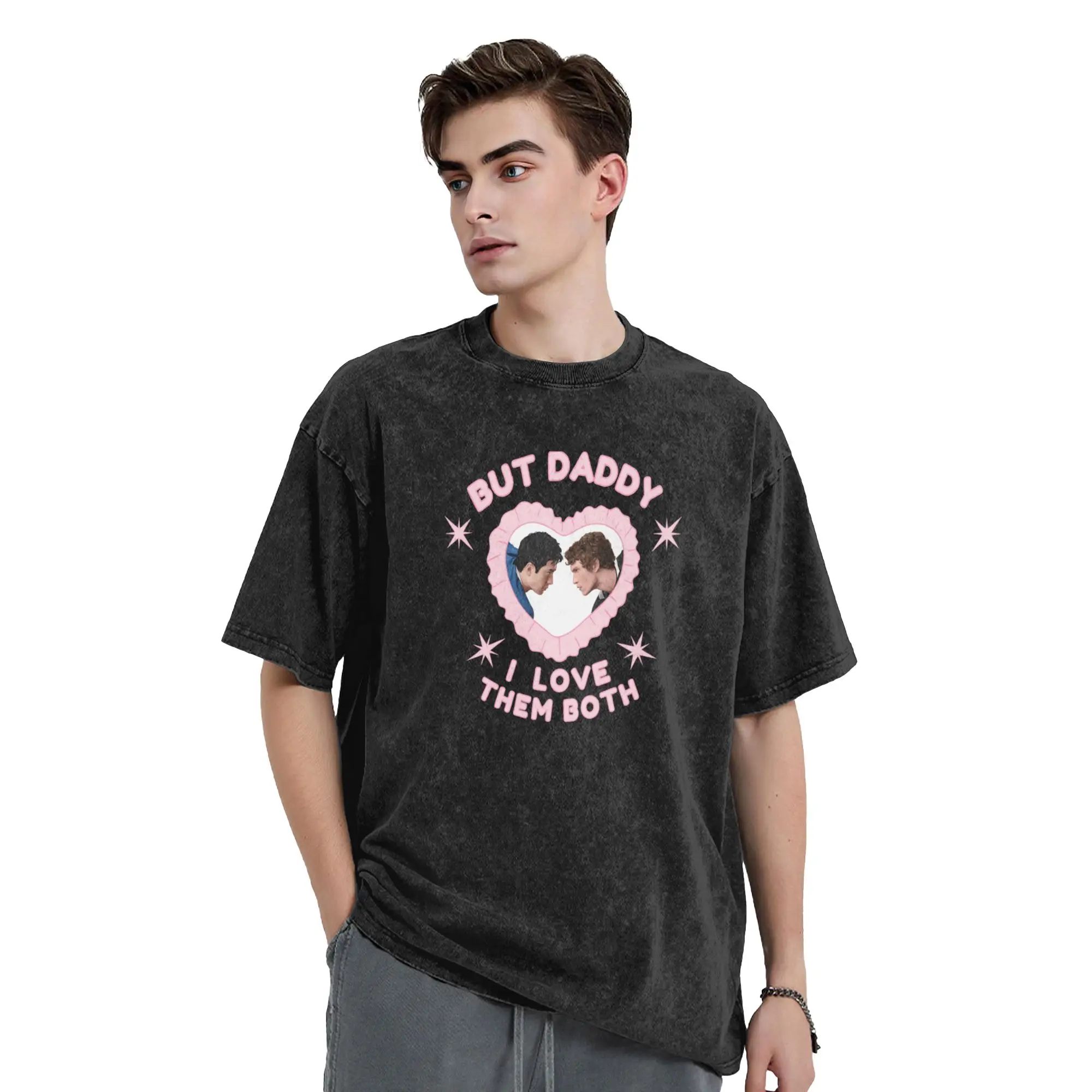 Streetwear Washed T-Shirt Hudson Williams Cotton T Shirts  Hip Hop Tee Shirt for Male Summer Awesome Pattern Tops