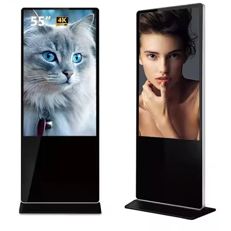 OEM Indoor Digital Signage Touchscreen IPS Floor Standing Digital Kiosks Interactive Displays For Business