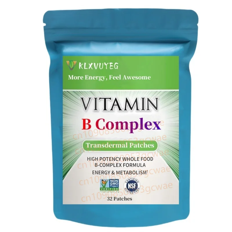 Vitamin B Complex Transdermal Patches, with Vitamin B2, B1, B3, B6, B12, Biotin and Probiotics, Heart, Brain and Nerve Support