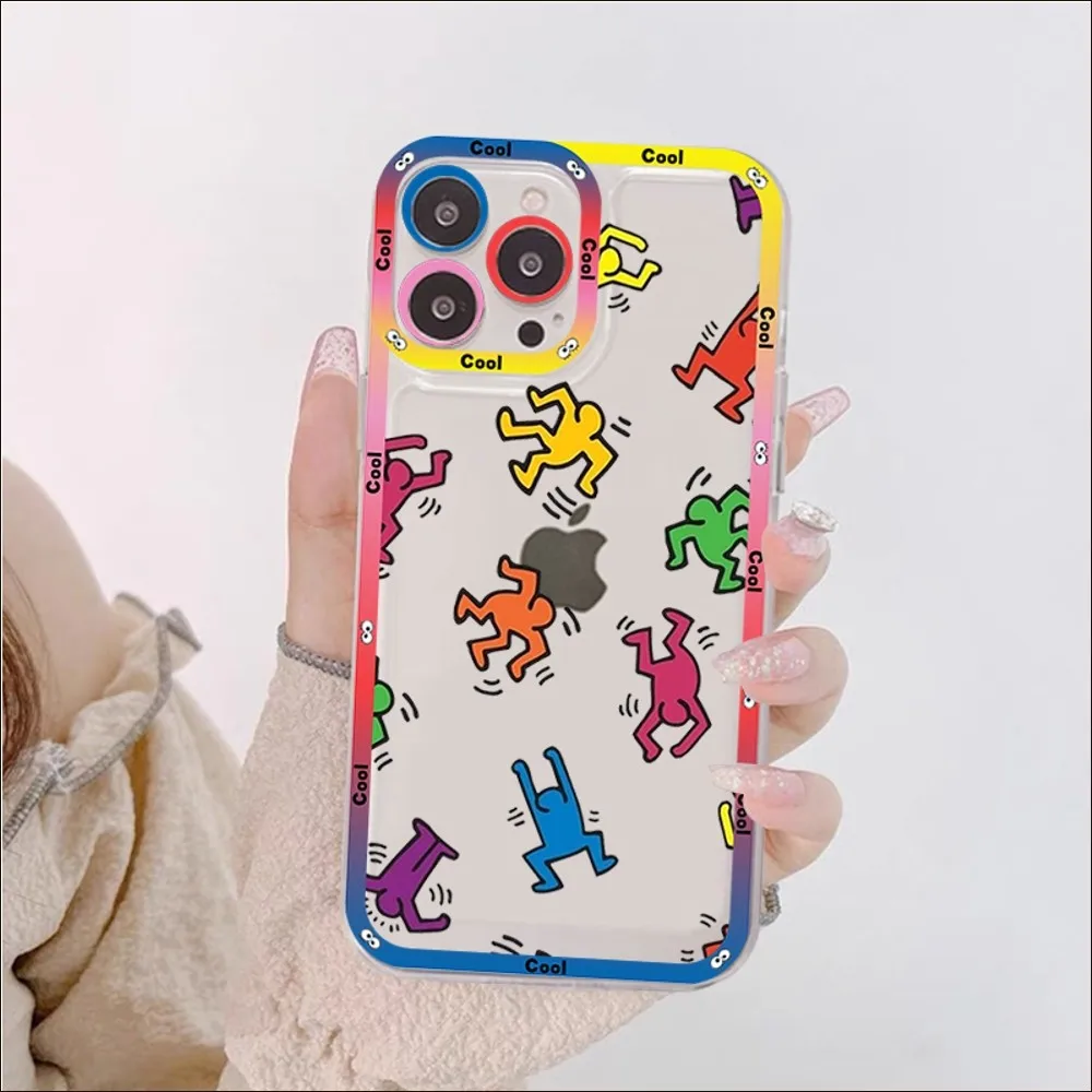 Graffiti K-Keith Art Abstract Phone Case For IPhone 11 12 13 14 Mini Pro Max XR X XS TPU Clear Case For 8 7 6 Plus SE 2020