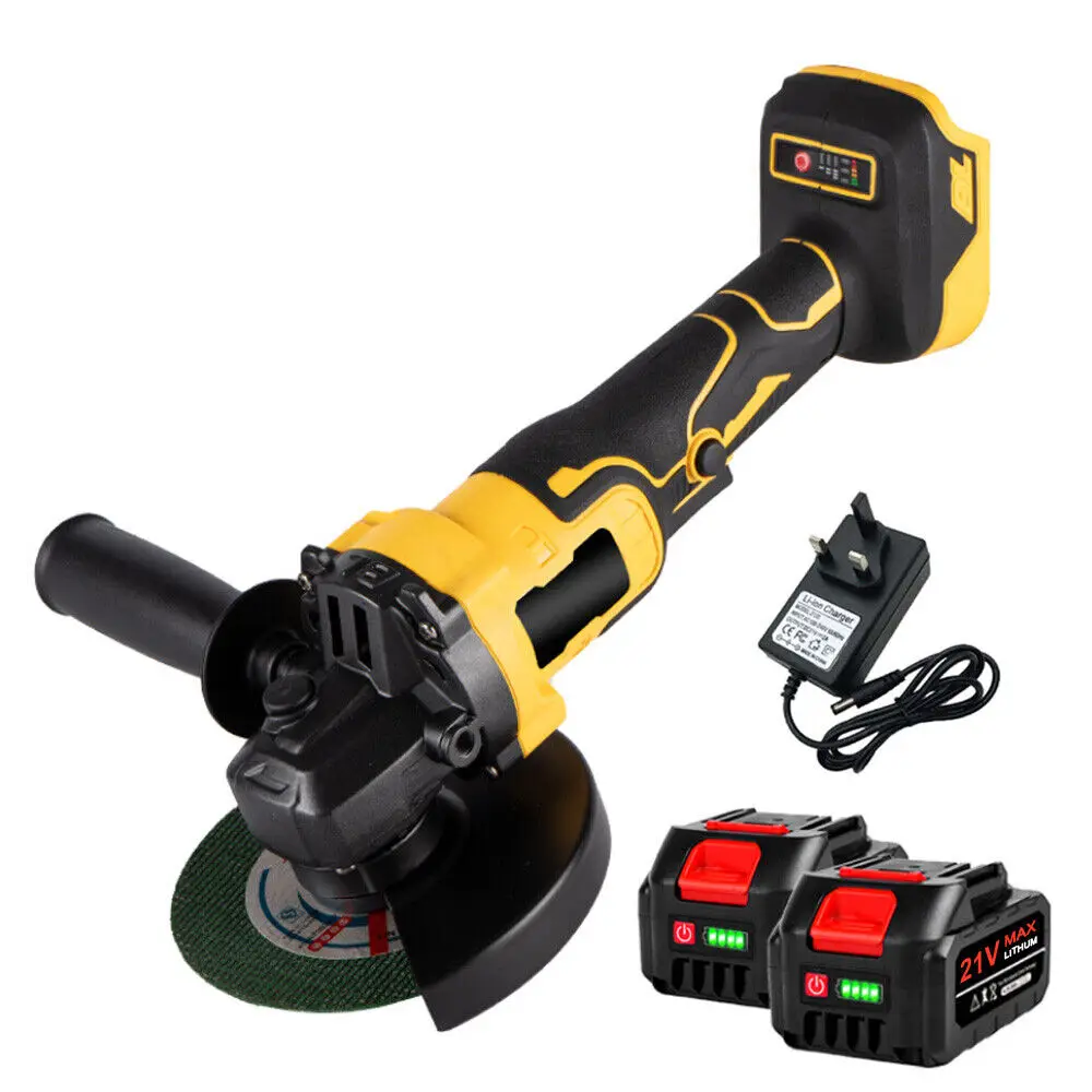 21V 125mm Cordless Angle Grinder Brushless with 2 Battery & Charger Kit
