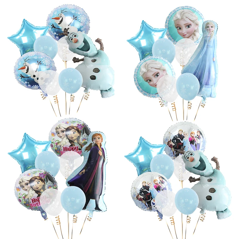 Frozen Foil Balloons Set Elsa Anna Princess Olaf Cartoon Theme Party Decorate Girls Birthday Baby Shower Wedding Party Supplies