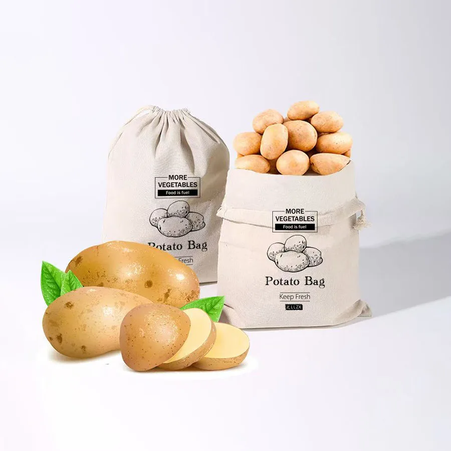 عبوة 1/5 حقيبة تخزين قابلة لإعادة الاستخدام مقاس 40 × 30 سم، مثالية للخبز والمنتجات السائبة والبطاطس والبصل وما إلى ذلك #3