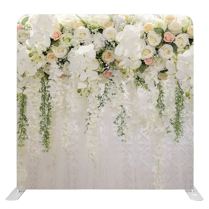8x8ft Portable Foldable Trade Show Background Banner Stand Photo Booth Wall Display Equipment for Exhibition Events Marketing