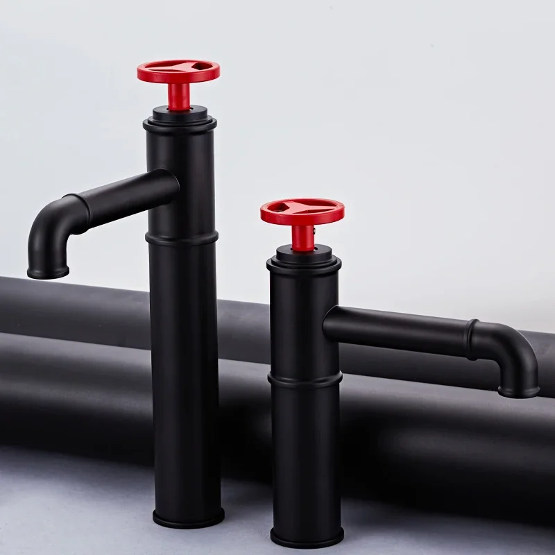 creative-industrial-style-blast-brass-bathroom-basin-faucet-pipe-hot-and-cold-water-sink-faucet-single-hole-single-handle-red