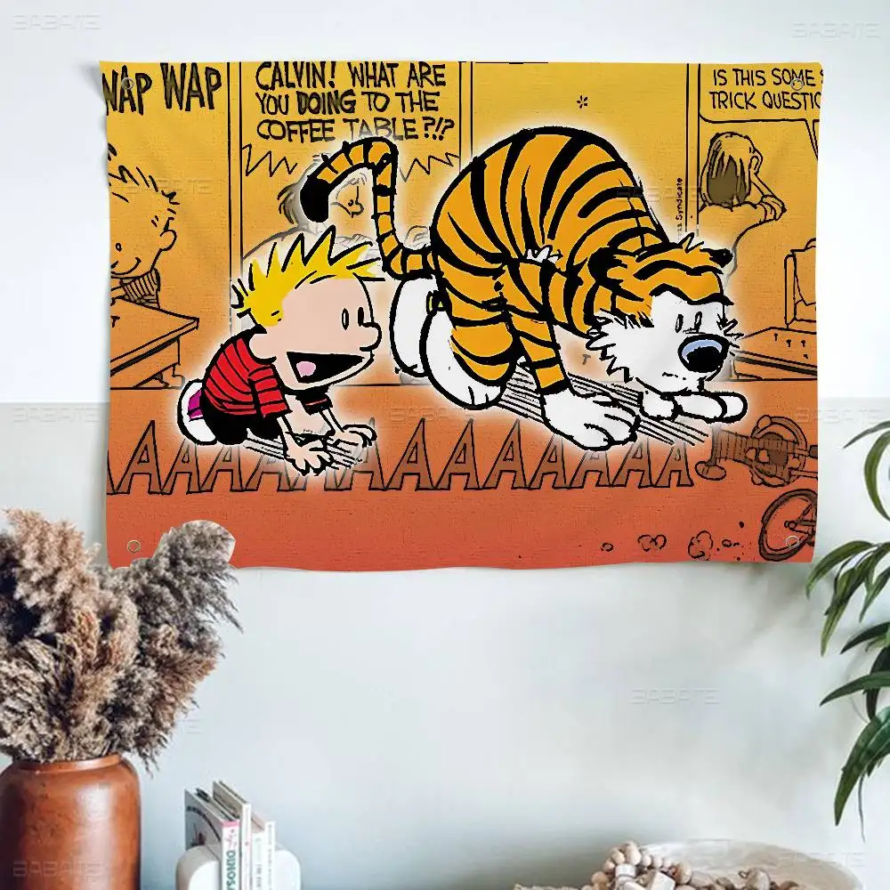 Book C-Calvin and H-Hobbes High End Quality Banner Printing Artistic Atmosphere Style Camping Flag