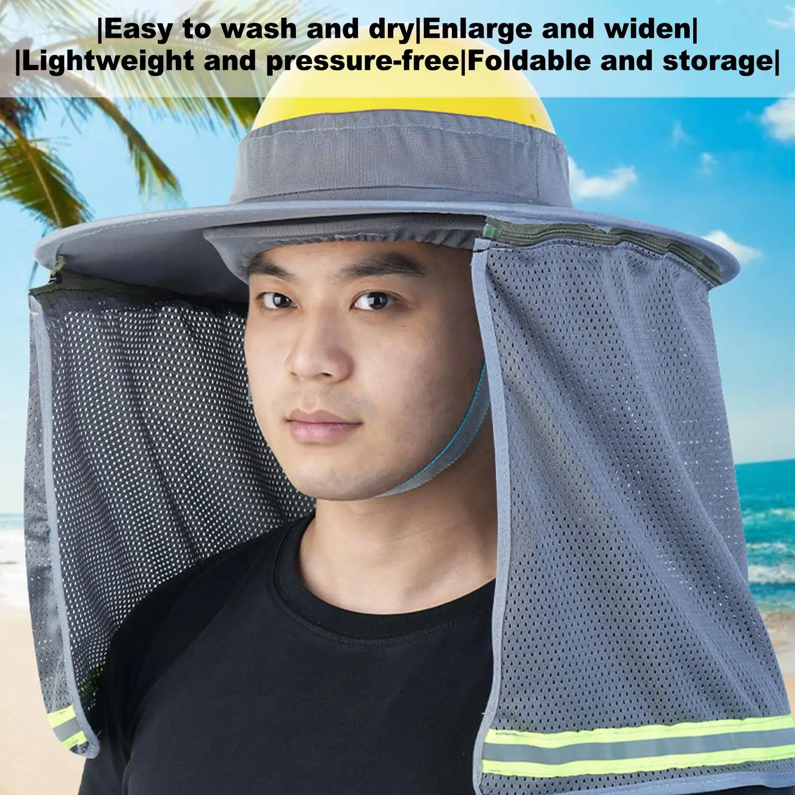 Hard Hat Visor Hard Hat Sunshade Construction Sun Protection Breathable Cooling Safety Helmets Accessories for Material Handling