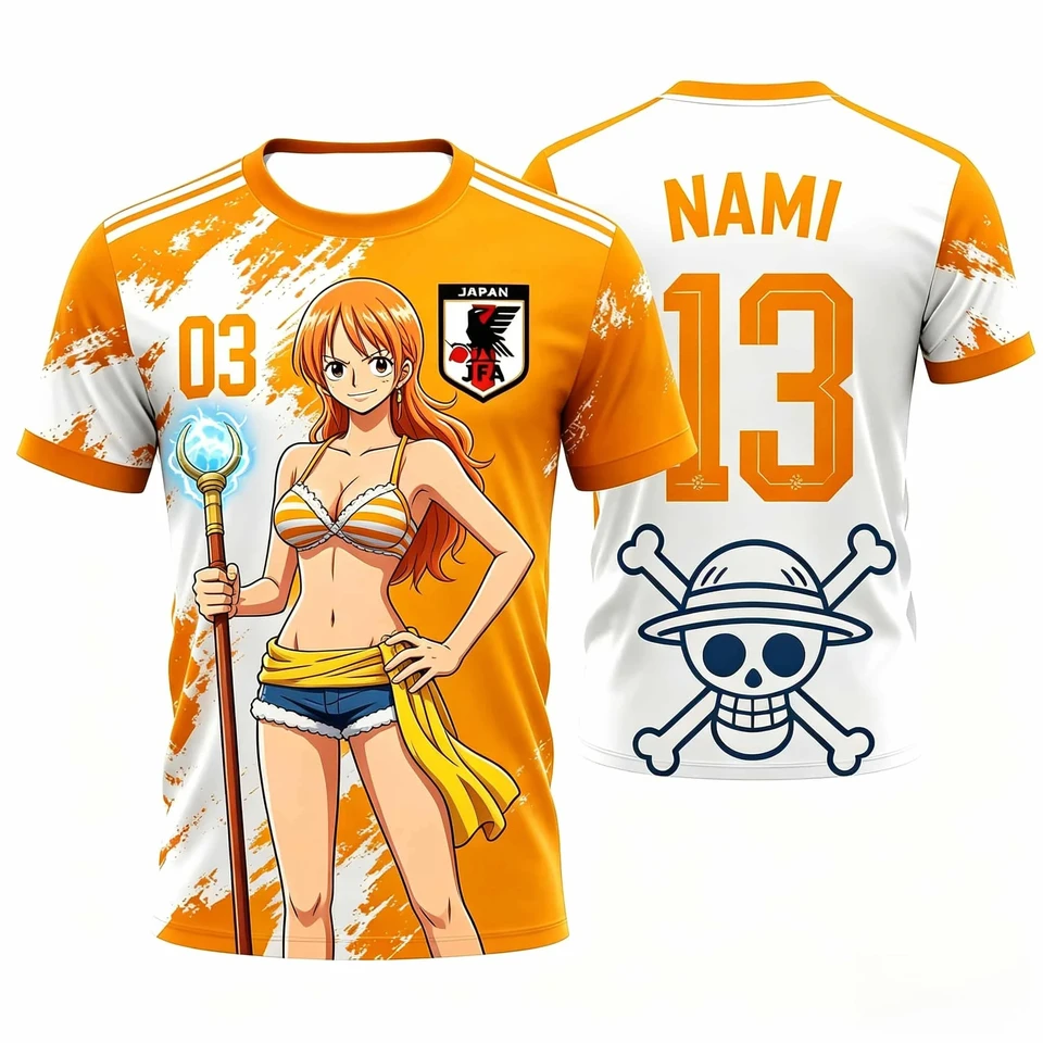  日本代表 シャツ NAMI 3 size M One Piece Roronoa Zoro #11 Japan National Team Soccer Jersey,Green