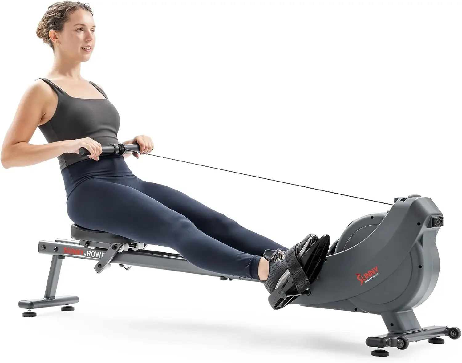 Smart Magnetic Rower, Compact Quiet & Smooth Rowing Machine for Full-Body Cardio Exercise, Free SunnyFit Training App Connection
