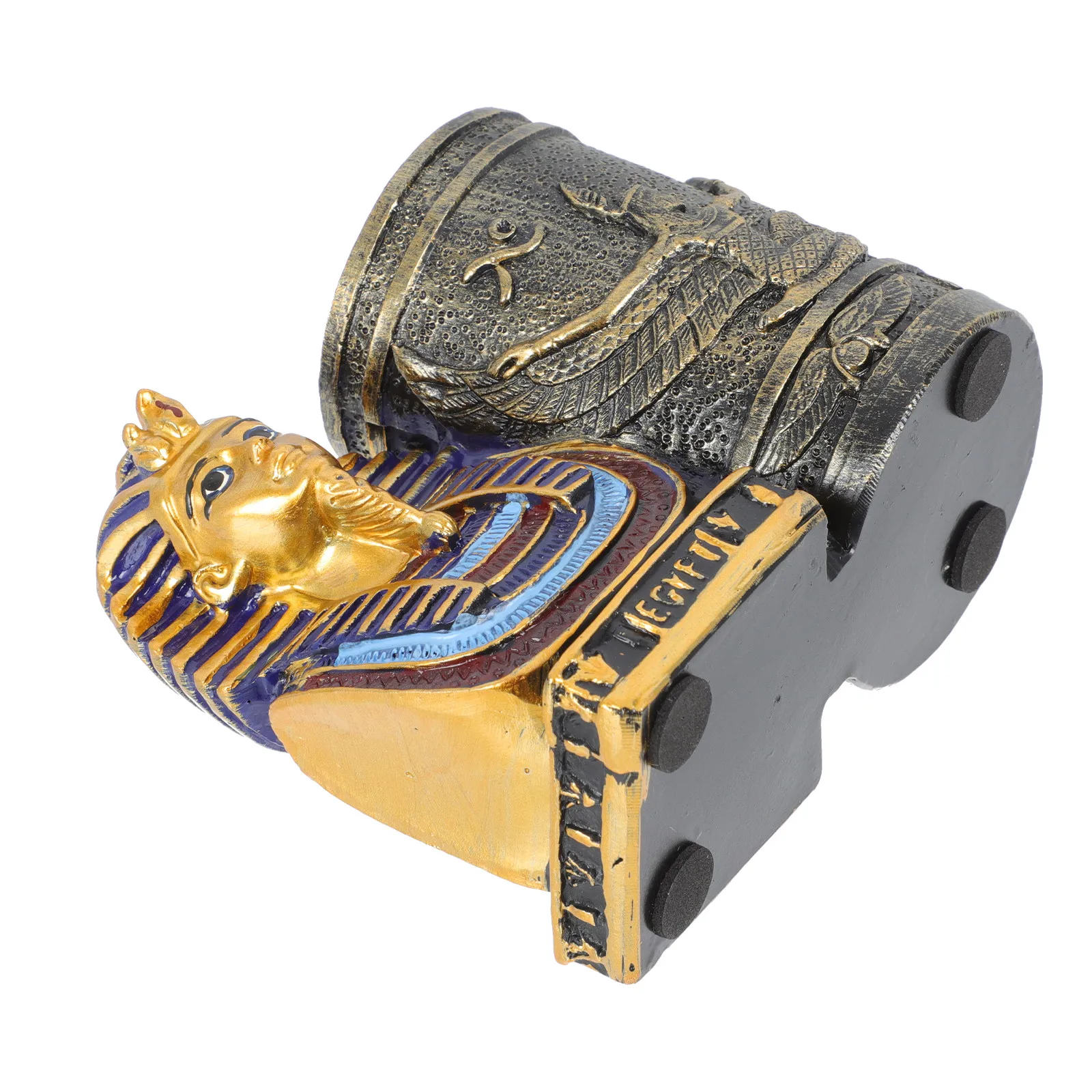 Egyptian Figure Resin Pen Holder for Desk – Desktop Stationery Organizer, Makeup Brush Pot, Pens & Erasers Storage