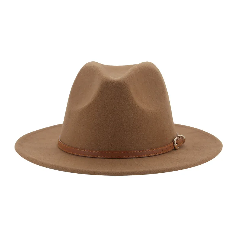 Hat Fedoras Women Hats Winter Autumn Panama Wedding Church Belt Solid Casual Hats for Men Women Felted Hat Sombreros De Mujer