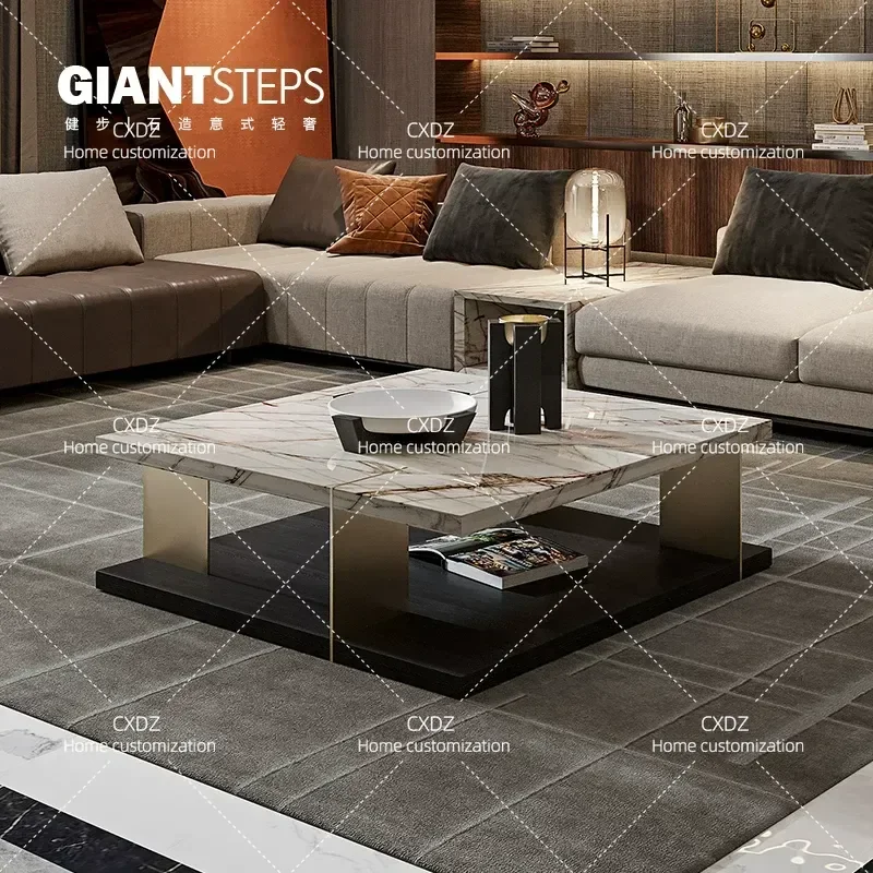 Light Luxury Marble Coffee Table Post Modern Minimalist Small Apartment Living Room Household Simple Creative Tea Table
