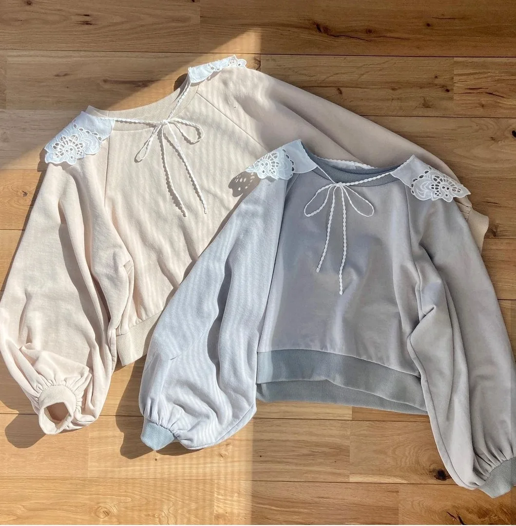 

Свободный повседневный свитер из хлопка с отстегивающимся воротником в японском стиле, весенний, модный, женский, трикотажный, удобный, свободный свитер