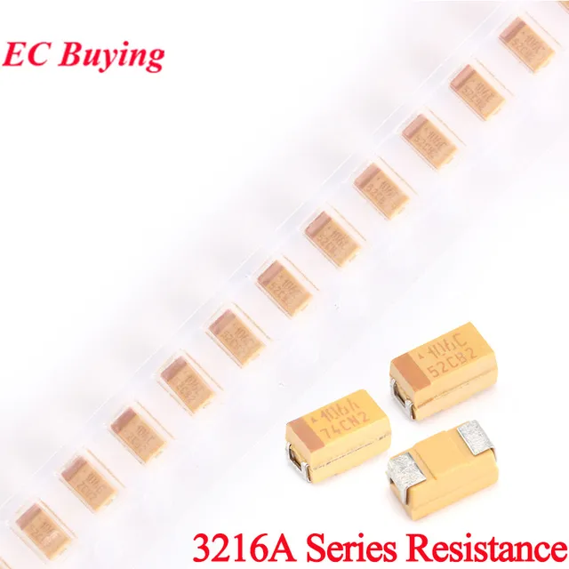 10 sztuk 3216A SMD Kondensator tantalowy 100 220 330 470 1UF 2.2UF 3.3UF 4.7UF 6.8UF 22UF 33UF 47UF 100UF 4V 6.3V 10V 16V 20V 25V 35V