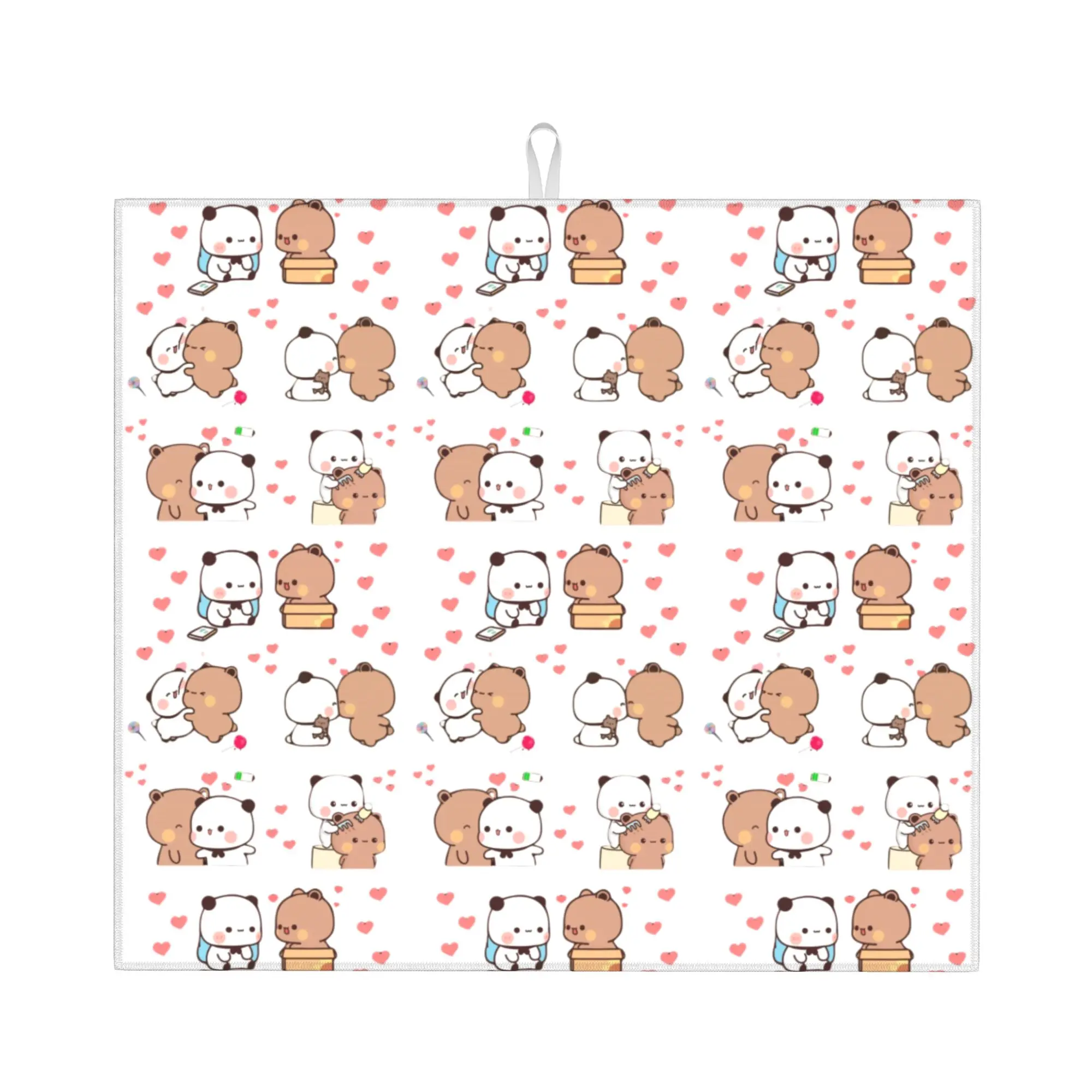Drying Mat For Kitchen Bubu Dudu Love Story Barware Tableware Oil Proof Reusable Peach And Goma Washable Kitchen Sink Drying Pad